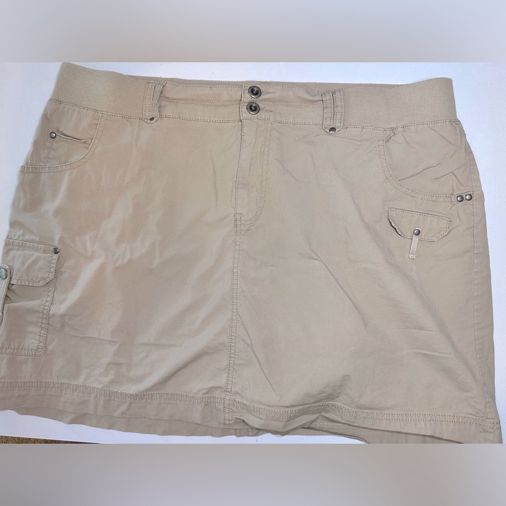 Lane Bryant Khaki Cargo Skort - Beige/Tan